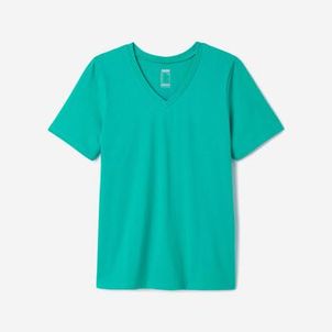 Camiseta Feminina de Ginástica 500 Domyos Verde
