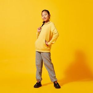 Blusa Infantil de Ginastica com Capuz Domyos Amarela