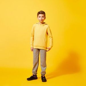 Blusa Infantil de Ginastica com Capuz Domyos Amarela