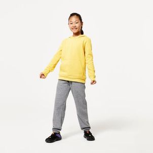 Blusa Infantil de Ginastica com Capuz Domyos Amarela