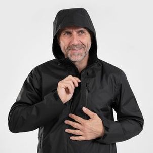 Jaqueta Masculina Trilha 500 Impermeável Quechua Preto