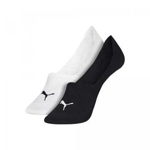 Kit Meia Sapatilha Puma Invisivel 2 Pares Masculina - Branca/Preta