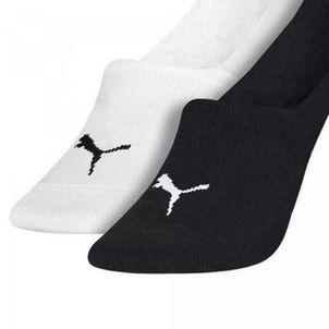 Kit Meia Sapatilha Puma Invisivel 2 Pares Masculina - Branca/Preta