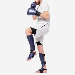 Caneleiras/Proteções de Pés de Muay Thai, Kickboxing e MMA Adulto Azul