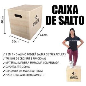 Caixa De Salto Pequena - Madeira - 30x35x60cm