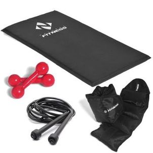 Kit Colchonete + Halteres de 3kg + Caneleiras de 2kg + Corda de Pular PVC