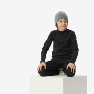 Blusa Segunda Pele Infantil Ski 500 Timeless Térmica Preta