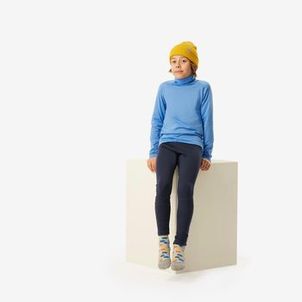 Blusa Segunda Pele Infantil Ski 500 Gola Térmica Azul