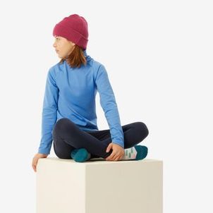 Blusa Segunda Pele Infantil Ski 500 Gola Térmica Azul
