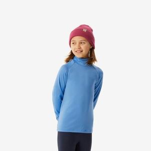 Blusa Segunda Pele Infantil Ski 500 Gola Térmica Azul