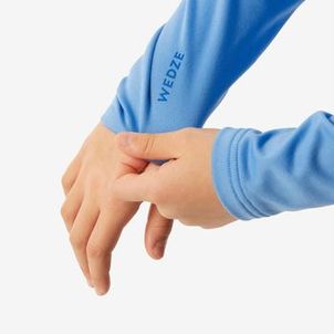 Blusa Segunda Pele Infantil Ski 500 Gola Térmica Azul