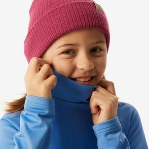 Blusa Segunda Pele Infantil Ski 500 Gola Térmica Azul