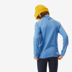 Blusa Segunda Pele Infantil Ski 500 Gola Térmica Azul