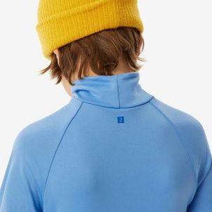 Blusa Segunda Pele Infantil Ski 500 Gola Térmica Azul
