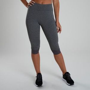 Calça Feminina de Treino Capri Básica Mesh 120 Domyos Cinza