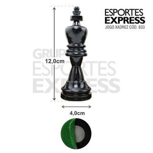 Peças de Xadrez em Madeira Nobre Chumbadas com Rei 12cm Cód. 833
