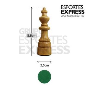 Peças para Jogo de Xadrez em Madeira Nobre Rei 8cm Cód120