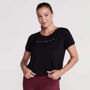 Camiseta Cropped Feminina de Treino 500 Domyos Preto