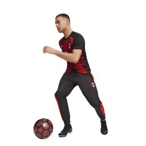 Calça Milan 2023/24 Puma Pré-Jogo Masculina - Preta/Vermelha