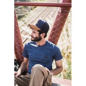 Camiseta Masculina Trilha Trekking Merino Quechua Azul