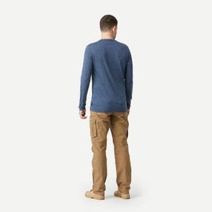 Camiseta Masculina Trilha Trekking Merino Manga Longa Quechua Azul