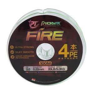 Linha de pesca oceânica multifilamento Pioneer Fire 4 fios 28lb (MOSTRUÁRIO)