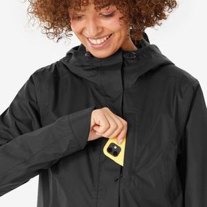 Jaqueta Feminina Trilha 500 Impermeável Quechua Preta