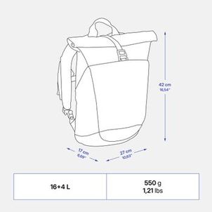 Mochila Trilha 500 Escape 16 Litros + 4l Quechua Creme