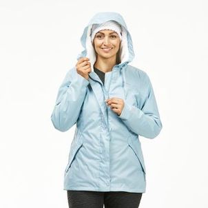 Jaqueta Feminina Trilha 500 Impermeável Térmica Quechua Azul