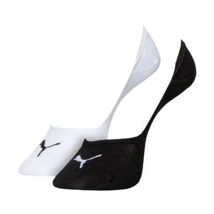 Kit Meia Sapatilha Puma Invisível 2 Pares Feminina - Branca/Preta