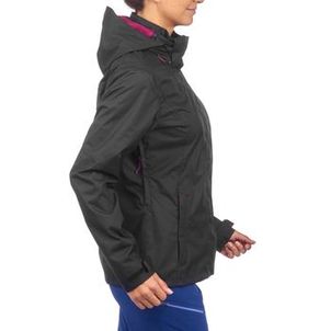 Jaqueta Feminina de Trilha Impermeável MH100 Quechua-preta