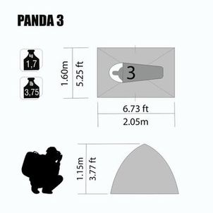 Barraca de Camping Panda para 3 pessoas Nautika