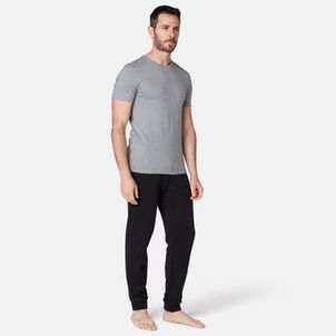 Calça Masculina de Ginástica Moletom Flanelada Domyos Preto