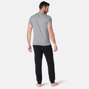 Calça Masculina de Ginástica Moletom Flanelada Domyos Preto