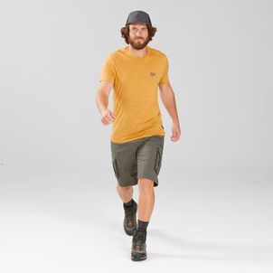 Camiseta Masculina Trilha Trekking Merino Quechua Amarelo