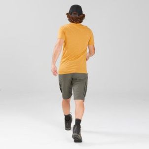 Camiseta Masculina Trilha Trekking Merino Quechua Amarelo