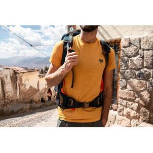 Camiseta Masculina Trilha Trekking Merino Quechua Amarelo