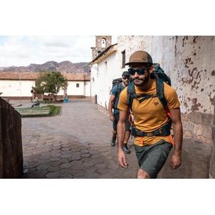 Camiseta Masculina Trilha Trekking Merino Quechua Amarelo