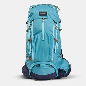 Mochila Feminina Trilha trekking MT 500 Air 45+10 litros turquesa