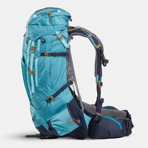 Mochila Feminina Trilha trekking MT 500 Air 45+10 litros turquesa