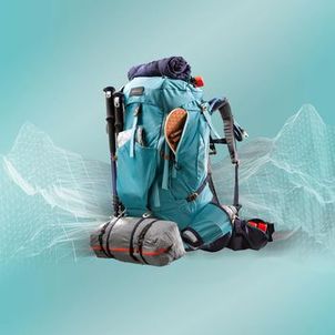 Mochila Feminina Trilha trekking MT 500 Air 45+10 litros turquesa