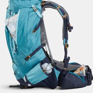 Mochila Feminina Trilha trekking MT 500 Air 45+10 litros turquesa
