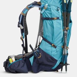 Mochila Feminina Trilha trekking MT 500 Air 45+10 litros turquesa