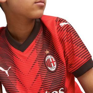 Camisa Milan 23/24 Puma Home Infantil - Vermelha/Preta