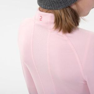 Blusa Segunda Pele Infantil Ski 500 1/2 Ziper Térmica Rosa