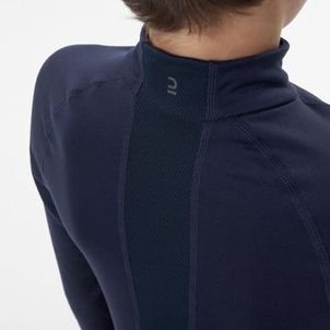 Blusa Segunda Pele Infantil Ski 500 1/2 Ziper Térmica Azul