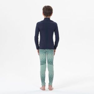 Blusa Segunda Pele Infantil Ski 500 1/2 Ziper Térmica Azul