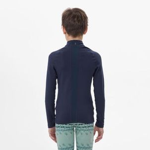Blusa Segunda Pele Infantil Ski 500 1/2 Ziper Térmica Azul