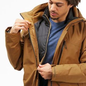 Jaqueta 3 em 1 Masculina Trilha 500 Impermeável Térmica Quechua Caramelo