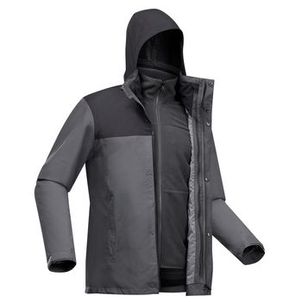 Jaqueta 3 em 1 Masculina Trilha 100 Impermeável Térmica Quechua Cinza